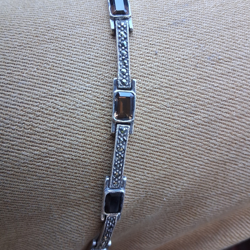 Elegant Silver and Black Bracelet